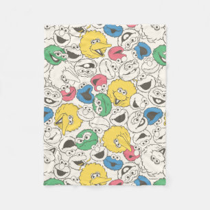 Sesame Street Pals   Big Head Core Pattern Fleece Blanket