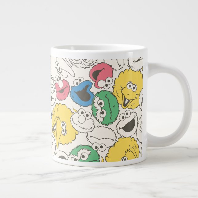 Sesame Street Pals | Big Head Core Pattern Large Coffee Mug (Right)