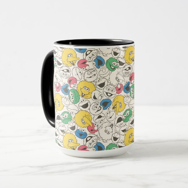 Sesame Street Pals | Big Head Core Pattern Mug (Front Left)
