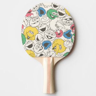 Sesame Street Pals   Big Head Core Pattern Ping Pong Paddle