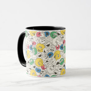 Sesame Street Pals   Big Head Vintage Pattern Mug