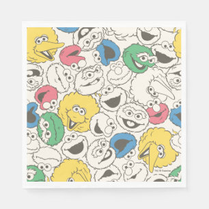 Sesame Street Pals   Big Head Vintage Pattern Napkin