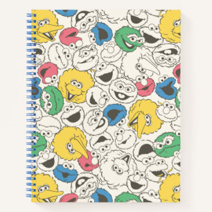 Sesame Street Pals   Big Head Vintage Pattern Notebook