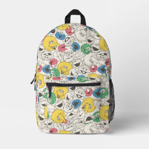 Sesame Street Pals   Big Head Vintage Pattern Printed Backpack