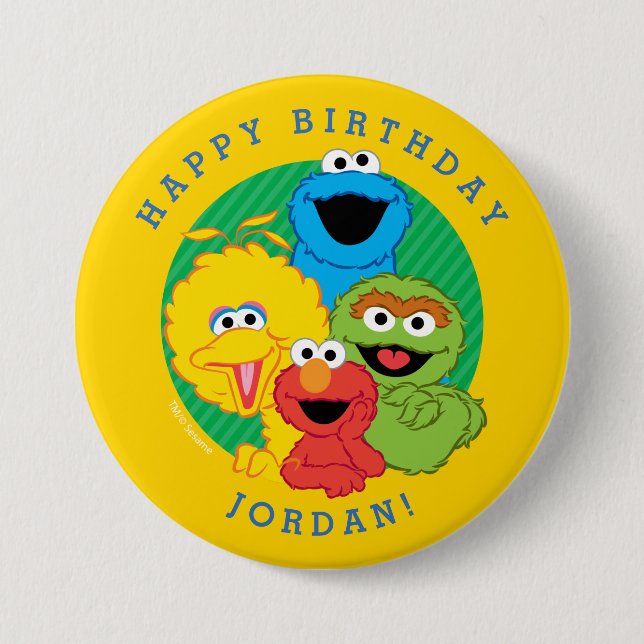 Sesame Street Pals Birthday 3 Inch Round Button (Front)