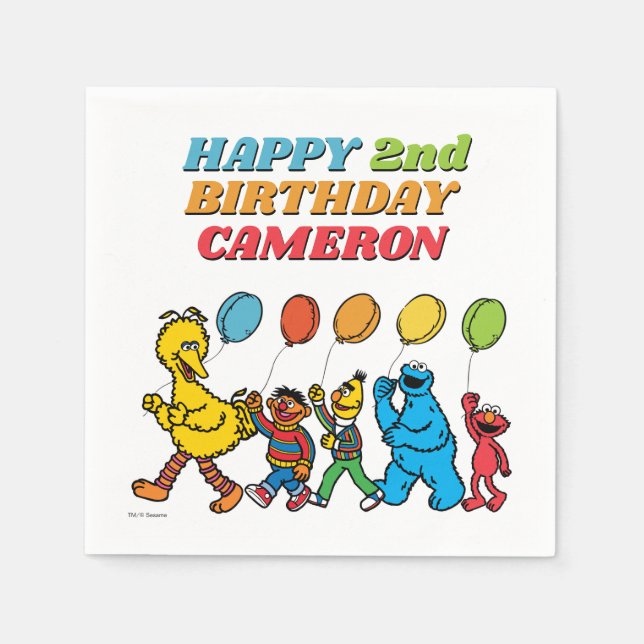 Sesame Street Pals | Birthday Balloons Napkin (Front)