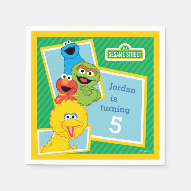 Sesame Street Pals Birthday Napkin (Front)