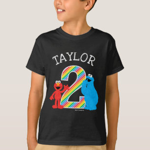 Sesame Street Pals Chalkboard Rainbow 2nd Birthday T-Shirt