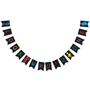 Sesame Street Pals Chalkboard Rainbow Birthday Bunting Flags