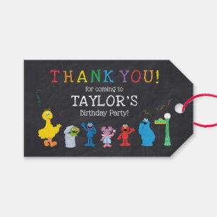 Sesame Street Pals Chalkboard Rainbow Birthday Gift Tags