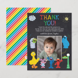 Sesame Street Pals Chalkboard Rainbow Thank You Card