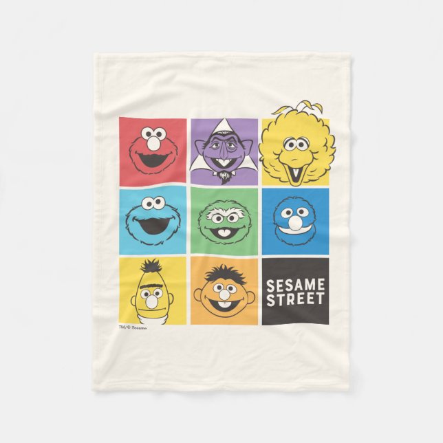Sesame Street Pals | Colour Blocks Fleece Blanket (Front)
