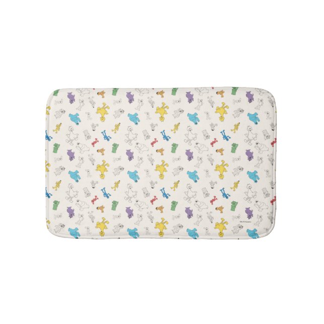 Sesame Street Pals | Colourful Vintage Pattern Bath Mat (Front)