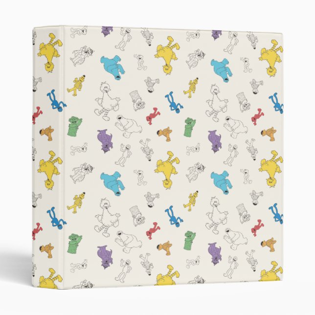 Sesame Street Pals | Colourful Vintage Pattern Binder (Front/Spine)