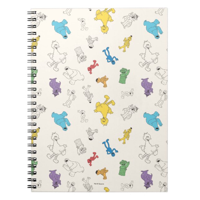 Sesame Street Pals | Colourful Vintage Pattern Notebook (Front)