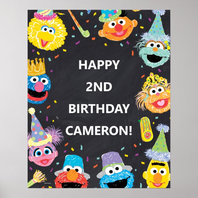 Sesame Street Pals Confetti Birthday Poster (Front)