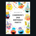 Sesame Street Pals Confetti Birthday Welcome Poster<br><div class="desc">Welcome guests to your celebration with the Sesame Street Pals Confetti Birthday Welcome Poster. Featuring Elmo,  Cookie Monster,  Big Bird,  and Abby Cadabby surrounded by vibrant confetti accents,  this cheerful design sets the perfect tone for a Sesame Street-themed birthday party. Personalize it to create a festive and memorable entrance.</div>