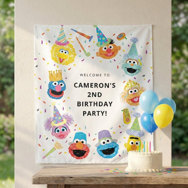 Sesame Street Pals Confetti Birthday Welcome Tapestry (Creator Uploaded)