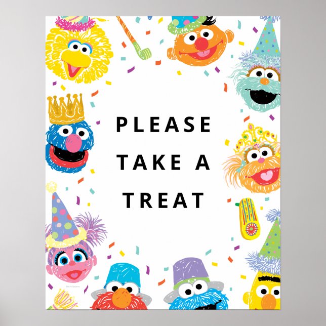 Sesame Street Pals Confetti | Take A Treat Poster (Front)