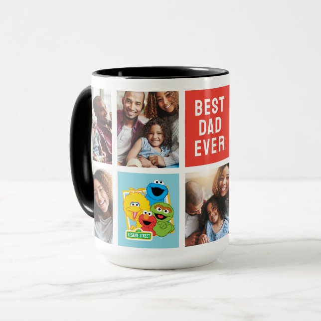 Sesame Street Pals | Dad Photo Collage Mug (Front Left)
