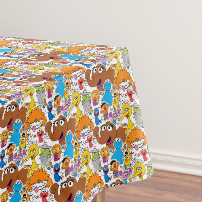 Sesame Street Pals Doodley Pattern Tablecloth (In Situ)
