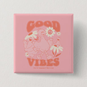Sesame Street Pals   Good Vibes 2 Inch Square Button