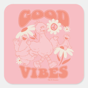 Sesame Street Pals   Good Vibes Square Sticker