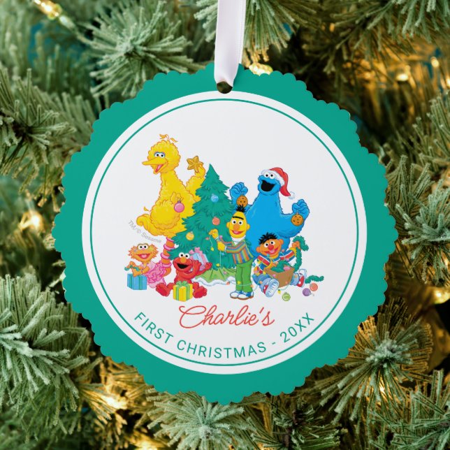 Sesame Street Pals  | My First Christmas Photo Ornament Card (Insitu (Tree))