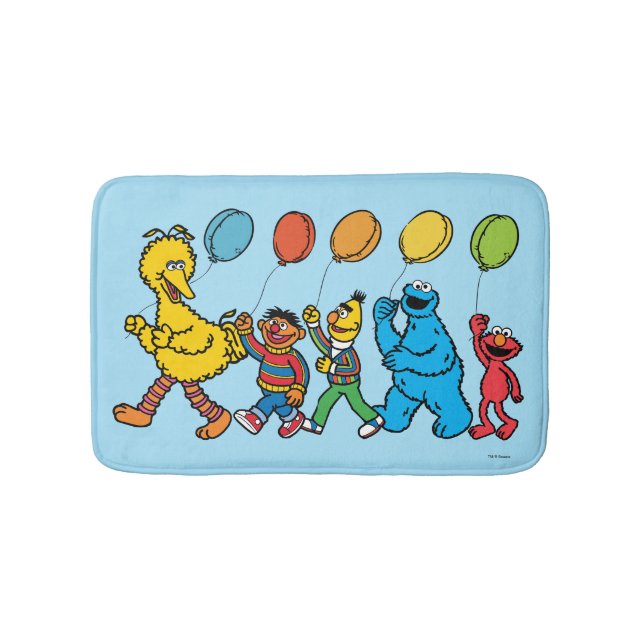 Sesame Street Pals | Party Balloons Bath Mat (Front)