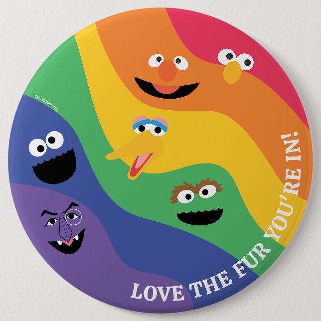 Sesame Street Pals Rainbow Pride Button (Front)