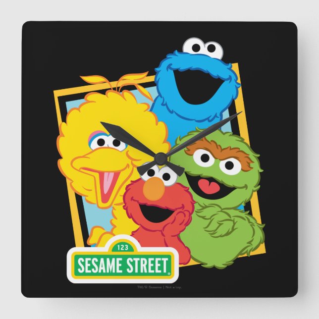 Sesame Street Pals Square Wall Clock (Front)