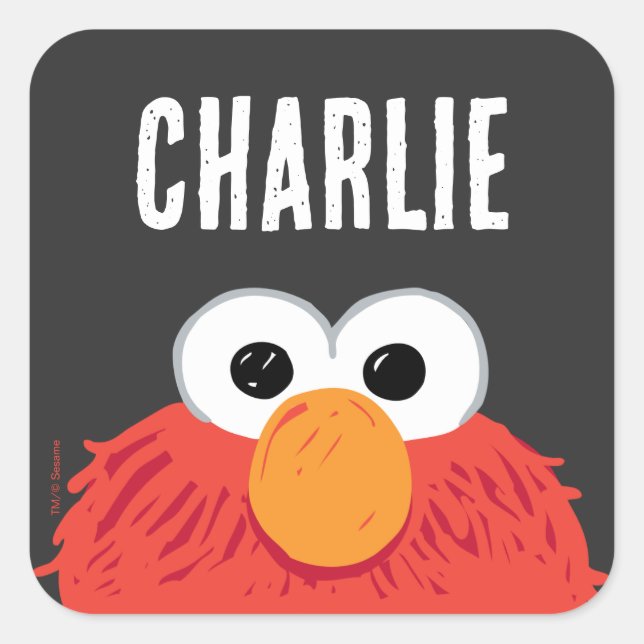 Sesame Street | Personalized Elmo Big Face Square Sticker (Front)