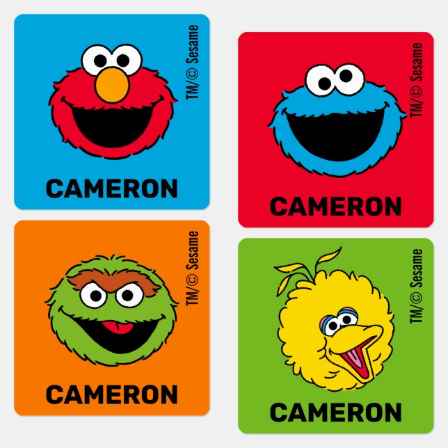 Sesame Street Personnalisé Enfants Étiquettes (Groupe)