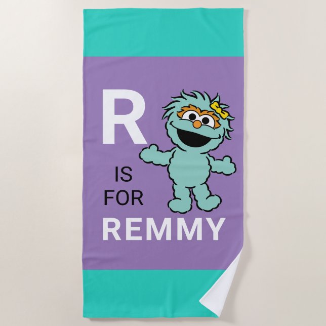 Sesame Street | R is for Rosita | Add Your Name Beach Towel (Front)