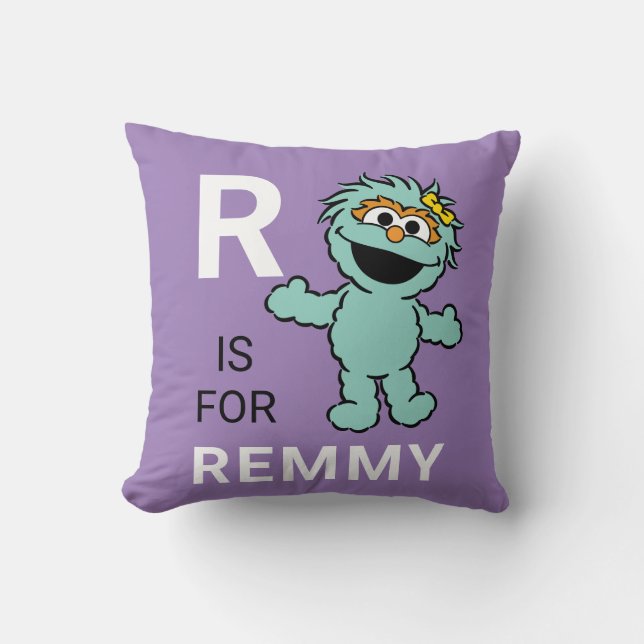 Sesame Street | R is for Rosita | Add Your Name Throw Pillow (Front)