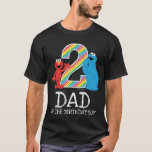Sesame Street Rainbow 2nd Birthday | Dad T-Shirt<br><div class="desc">Celebrate your child’s special milestone with the Sesame Street Rainbow 2nd Birthday Dad T-Shirt. Featuring vibrant rainbow accents and beloved Sesame Street characters like Elmo and Cookie Monster, this cheerful design is perfect for proud dads joining in their child’s 2nd birthday celebration. Add a colourful and playful touch to your...</div>