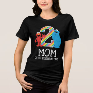 Sesame Street Rainbow 2nd Birthday   Mom Tri-Blend Shirt
