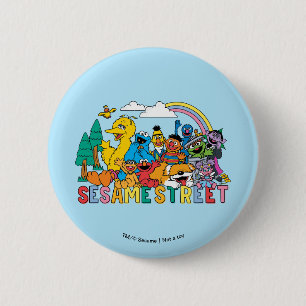 Sesame Street   Rainbow Wave 2 Inch Round Button
