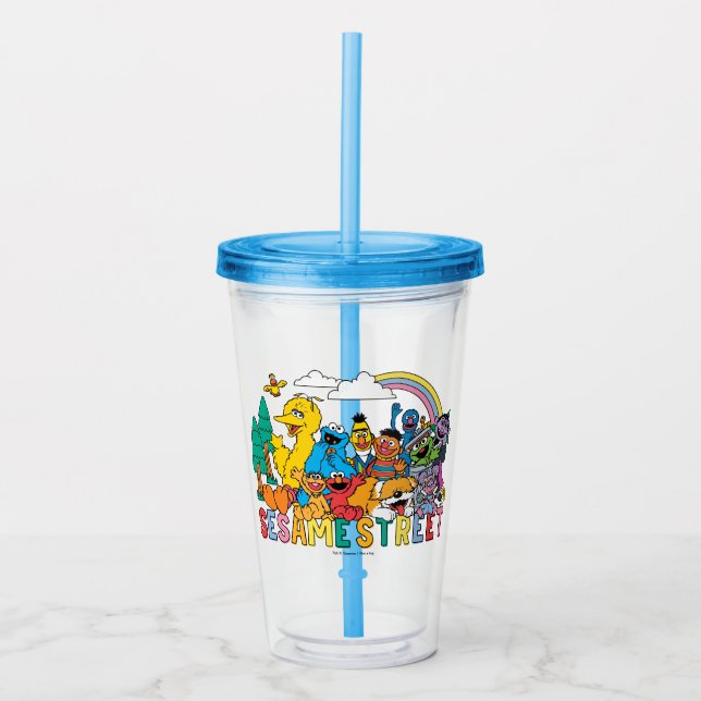 Sesame Street | Rainbow Wave Acrylic Tumbler (Front)