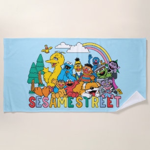 Sesame Street   Rainbow Wave Beach Towel