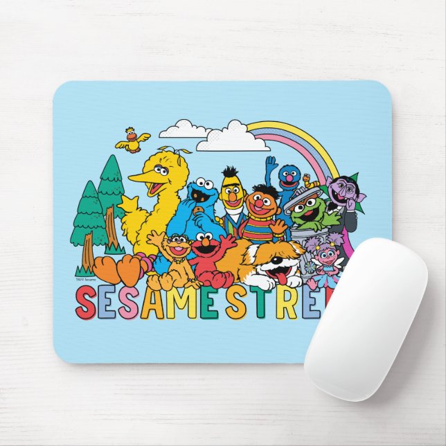 Sesame Street | Rainbow Wave Mouse Pad (With Mouse)