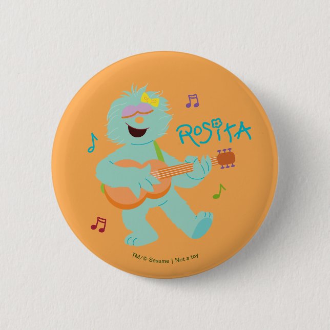 Sesame Street | Rosita Playing Guitar 2 Inch Round Button (Front)