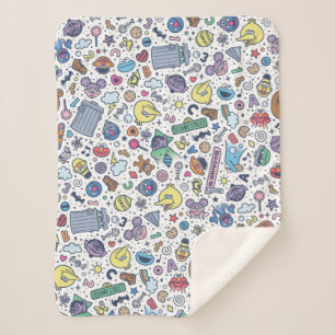 Sesame Street   Sesame Pals Doodle Pattern Sherpa Blanket