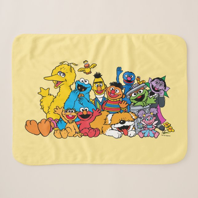 Sesame Street | Sesame Pals Group Portrait Sherpa Blanket (Front (Horizontal))
