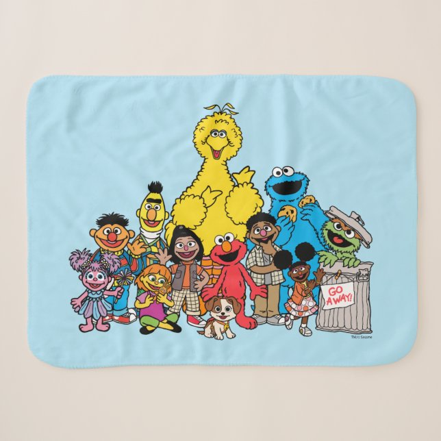 Sesame Street | Sesame Pals Hanging Out Sherpa Blanket (Front (Horizontal))
