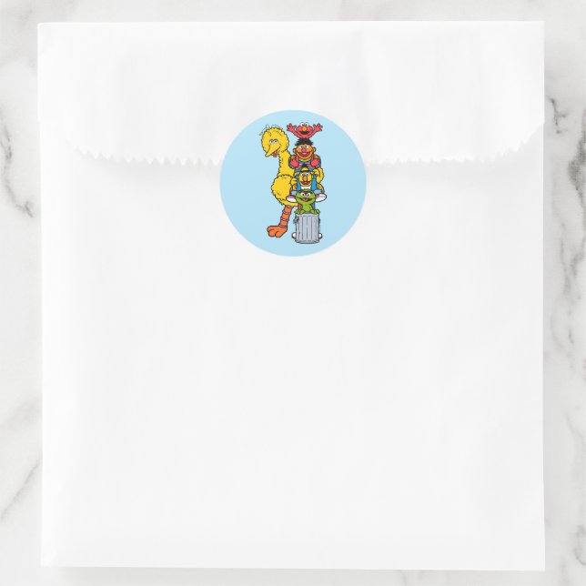 Sesame Street | Sesame Street Pals Pose Classic Round Sticker (Bag)