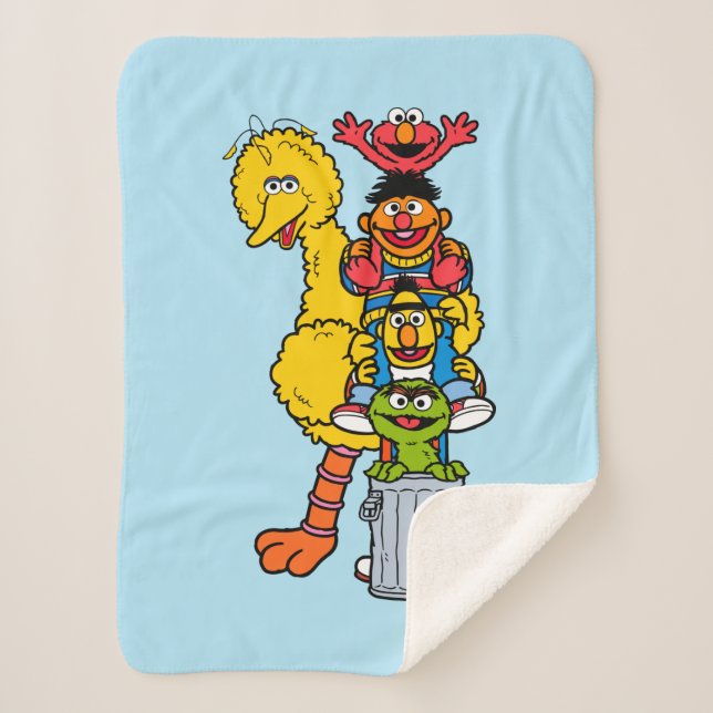 Sesame Street | Sesame Street Pals Pose Sherpa Blanket (Front)