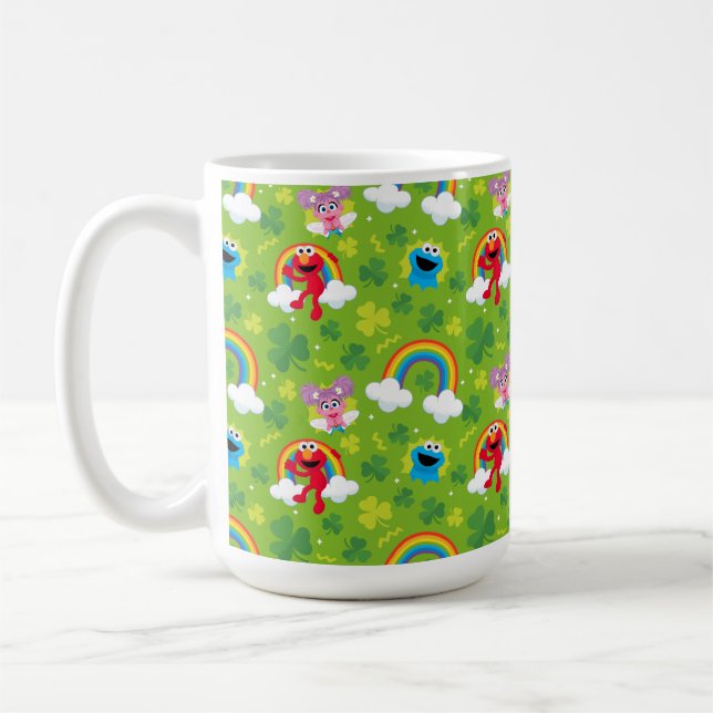 Sesame Street Shamrock and Rainbow Pattern Coffee Mug (Left)