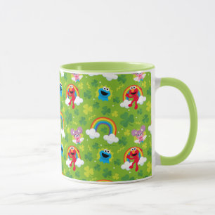 Sesame Street Shamrock and Rainbow Pattern Mug