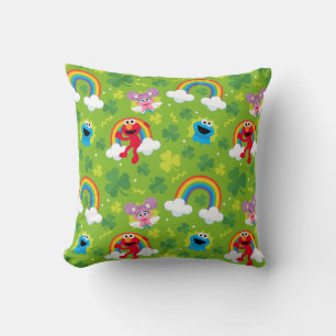Sesame Street Shamrock and Rainbow Pattern Throw Pillow